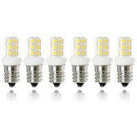 E12 Led Bulbs Replacement For 15W Himalayan Salt Lamps Bulbs, Chandeliers, Refrigerator Bulbs, Night Light Bulbs, E12 Candelabra Base, C7 Replacement Bulbs, 2W, 360 Beam Angle, 6000K 6-Pack