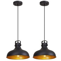 Alaislyc Black Farmhouse Pendant Lights Matte Pendant Lighting For Kitchen Island Industrial Adjustable Height Vintage Dome Hang