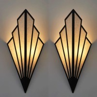 Zlveidens 2 Pack Wall Sconces, Modern Wall Lamps,Black Wall Sconce,Plug In Or Hardwired Indoor Wall Lights, Art Deco Lighting Fixture,For Bedroom Living Room Bathroom Dining Bedside ,E14 Socket