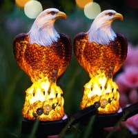 Smilingtown Solar Eagle Garden Decorations Outdoor Decorative Stake Lights Ip65 Waterproof Bald Eagle Decor For Yard Patio Garde