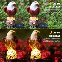 Smilingtown Solar Eagle Garden Decorations Outdoor Decorative Stake Lights Ip65 Waterproof Bald Eagle Decor For Yard Patio Garde