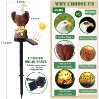 Smilingtown Solar Eagle Garden Decorations Outdoor Decorative Stake Lights Ip65 Waterproof Bald Eagle Decor For Yard Patio Garde