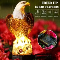 Smilingtown Solar Eagle Garden Decorations Outdoor Decorative Stake Lights Ip65 Waterproof Bald Eagle Decor For Yard Patio Garde