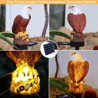 Smilingtown Solar Eagle Garden Decorations Outdoor Decorative Stake Lights Ip65 Waterproof Bald Eagle Decor For Yard Patio Garde