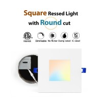 Adetu 6 Inch Square Led Recessed Lighting 5Cct Ultra Thin Square Led Ceiling Light With Junction Box Dimmable 2700K3000K3500K