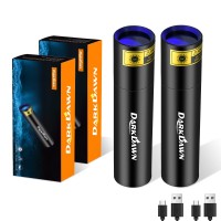 Darkdawn Uv 365Nm Black Light Mini Flashlight Usb Rechargeable Woods Lamp Portable Led Ultraviolet Pocket Blacklight 370Nm Pe