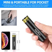 Darkdawn Uv 365Nm Black Light Mini Flashlight Usb Rechargeable Woods Lamp Portable Led Ultraviolet Pocket Blacklight 370Nm Pe