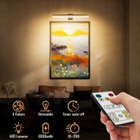 Tintindoc Picture Light 6000Mah Battery Operated Painting Light Full Metal With Remote13Art Light For Wall Dartboard Gallery