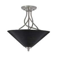 Capri 3 Bulb Semi-Flush Shown In Brushed Nickel Finish With 16