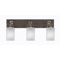 Oxbridge 3 Light Bath Bar In Graphite & Painted Distressed Wood-Look Metal Finish With 4