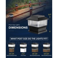 Moondeage 50 Lumen Solar Post Lights 3 Modes Outdoor Deck Fence Post Cap Lights 4X4 35X35 45X45 Or 55X55 Led Landsca