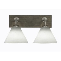 Oxbridge 2 Light Bath Bar In Graphite & Painted Distressed Wood-Look Metal Finish With 7