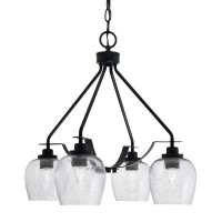 Odyssey Downlight, 4 Light, Chandelier In Matte Black Finish With 6