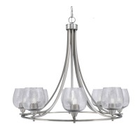 Paramount Uplight, 8 Light, Chandelier In Brushed Nickel Finish With 6