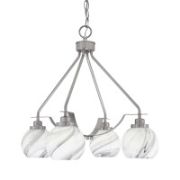 Odyssey Downlight, 4 Light, Chandelier In Brushed Nickel Finish With 5.75