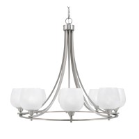 Paramount Uplight, 8 Light, Chandelier In Brushed Nickel Finish With 6