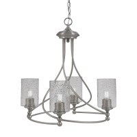 Capri Uplight, 4 Light, Chandelier Shown In Brushed Nickel Finish With 4