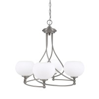 Capri Uplight, 4 Light, Chandelier Shown In Brushed Nickel Finish With 7