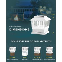 Moondeage 50 Lumen Solar Post Lights 3 Modes Outdoor Deck Fence Post Cap Lights 4X4 35X35 45X45 Or 55X55 Led Landsca