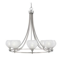 Paramount Uplight, 8 Light, Chandelier In Brushed Nickel Finish With 5.75