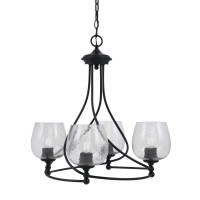 Capri Uplight, 4 Light, Chandelier Shown In Matte Black Finish With 6