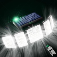 Solar Flood Lights Outdoor Waterproof Motion Sensor - 300Leds 2500Lm 3 Lighting Modes Solar Security Lights With Remote, Ip65 7000K 360? Illumination 5 Heads Solar Lights For Garage Yard Patio Porch