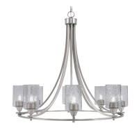 Paramount Uplight, 8 Light, Chandelier In Brushed Nickel Finish With 4