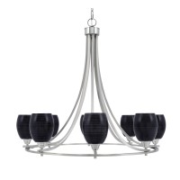 Paramount Uplight, 8 Light, Chandelier In Brushed Nickel Finish With 5