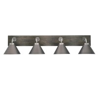 Oxbridge 4 Light Bath Bar In Graphite & Painted Distressed Wood-Look Metal Finish With 7