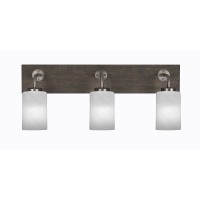 Oxbridge 3 Light Bath Bar In Graphite & Painted Distressed Wood-Look Metal Finish With 4