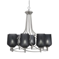 Capri Uplight, 8 Light, Chandelier Shown In Brushed Nickel Finish With 5