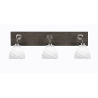 Oxbridge 3 Light Bath Bar In Graphite & Painted Distressed Wood-Look Metal Finish With 6.25