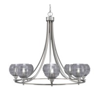 Paramount Uplight, 8 Light, Chandelier In Brushed Nickel Finish With 6