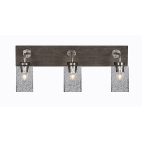 Oxbridge 3 Light Bath Bar In Graphite & Painted Distressed Wood-Look Metal Finish With 4