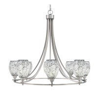 Paramount Uplight, 8 Light, Chandelier In Brushed Nickel Finish With 5