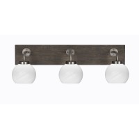 Oxbridge 3 Light Bath Bar In Graphite & Painted Distressed Wood-Look Metal Finish With 5.75