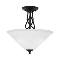 Capri 3 Bulb Semi-Flush Shown In Matte Black Finish With 16