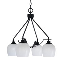 Odyssey Downlight, 4 Light, Chandelier In Matte Black Finish With 6