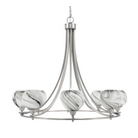 Paramount Uplight, 8 Light, Chandelier In Brushed Nickel Finish With 5.75