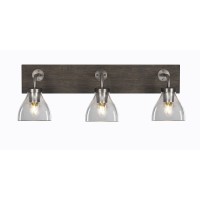 Oxbridge 3 Light Bath Bar In Graphite & Painted Distressed Wood-Look Metal Finish With 6.25