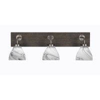 Oxbridge 3 Light Bath Bar In Graphite & Painted Distressed Wood-Look Metal Finish With 6.25