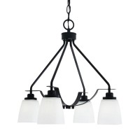 Odyssey Downlight, 4 Light, Chandelier In Matte Black Finish With 4.5