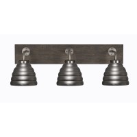 Oxbridge 3 Light Bath Bar In Graphite & Painted Distressed Wood-Look Metal Finish With 6