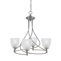 Capri Uplight, 4 Light, Chandelier Shown In Brushed Nickel Finish With 5