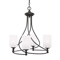 Capri Uplight, 4 Light, Chandelier Shown In Matte Black Finish With 4