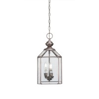 3 Light Brushed Nickel & Glass Pendant