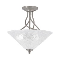 Capri 3 Bulb Semi-Flush Shown In Brushed Nickel Finish With 16