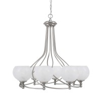 Capri Uplight, 8 Light, Chandelier Shown In Brushed Nickel Finish With 5.75