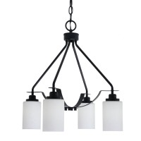 Odyssey Downlight, 4 Light, Chandelier In Matte Black Finish With 4