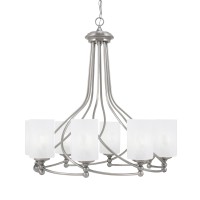 Capri Uplight, 8 Light, Chandelier Shown In Brushed Nickel Finish With 4